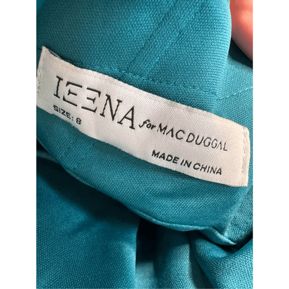 Mac Duggal NWT High Neck Bow Detail Mini Dress in Emerald Size 8 - Picture 9 of 10